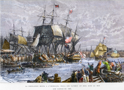 The Boston Tea Party, December 16th, 1773, 1877 (engraving)