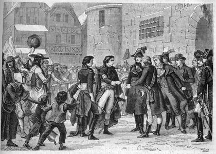 Third War of Vendee (1799-1800): Vendee chiefs returning their arms in January 1800 - Engraving of 1865 in “Histoire du Consulate et de l'Empire” by Louis Adolphe Thiers - Third War in the Vendee (1799-1800): vendean leaders admitting defeat in January 1800 - Engraving from “” Histoire du Consulate et de l'Empire” by Louis Adolphe Thiers, 1865