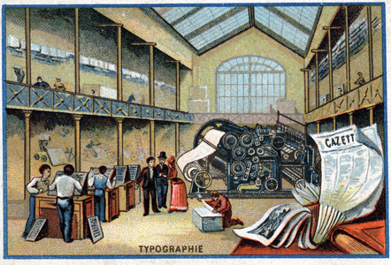 A typography in Paris at the end of the 19th century
