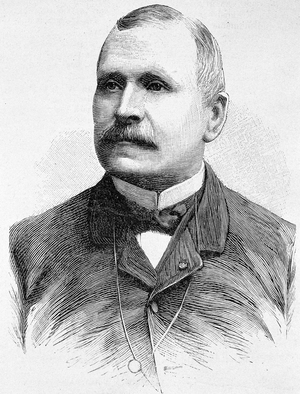 Portrait of Georges Boulanger (1837 - 1891). Engraving of the end of the 19th century in “Histoire de France”” by H. Martin.