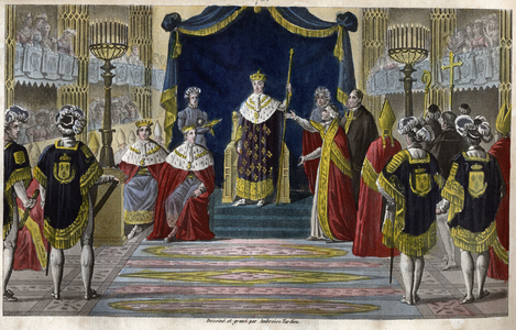 Charles X was crowned King at Reims on May 6, 1825, 1825 (engraving)