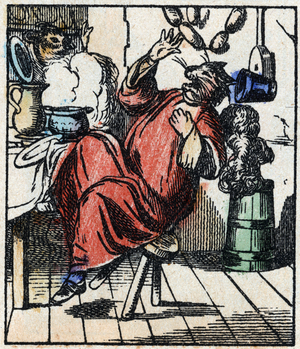 Illustration of the tale "Raminagrobis and the Mice" late 19th century (print)