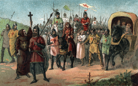 Peter the Hermit preaching the Crusade (1095 - 1099).