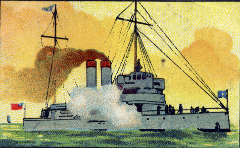 China's war fleet: Chinese gunboat Chu Yew, 1936 (chromo)