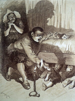 The Little Thumb - in "Les tales de fées" by Charles Perrault, 1884 (engraving)