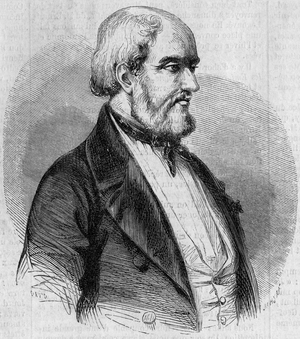 Portrait of Louis Garneray (1783-1857), French sailor, painter and marine historian. Engraving in “” Le Monde Illustré”” n°26 of October 10, 1857.