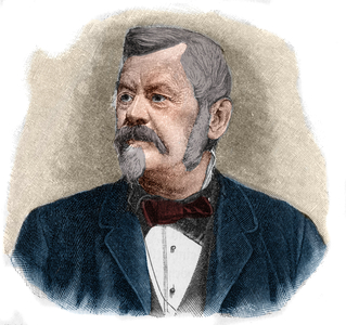 Portrait of Wilhelm Jordan (1842-1899) German geodesist.