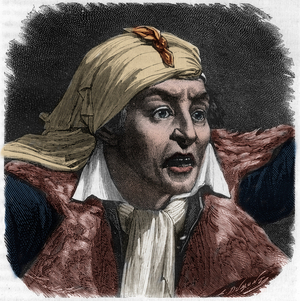 Portrait of Marat (1743-1793) - portrait of Jean-Paul (Jean Paul) Marat (1743-1793) politician, French journalist - Engraving in “Histoire des Girondins” by Alphonse de Lamartine (1790-1869) 1865-1866 - Private collection