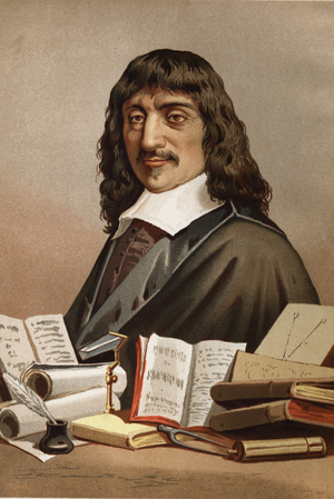 Portrait of René Descartes. 1596-1650. from La Ciencia y sus Hombres by Louis Figuier. Barcelona 1881