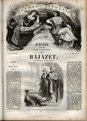 Bajazet tragedie en cinq actes de Jean Racine  "Oeuvres de Jean Racine", 1851 (engraving)
