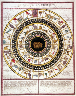 Owl game, 19th century (print)