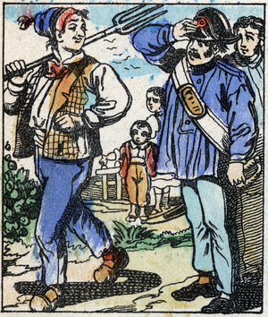 Illustration of the tale "The Devil's Fork" late 19th century (print)