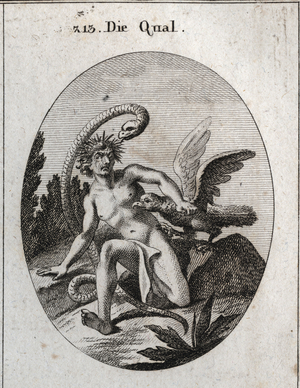 Illustration for Iconology or ideas from the sphere of passions and allegories, Vienna 1801 (engraving)
