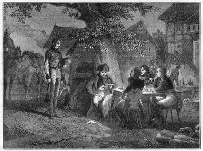 Cold Blood of Napoleon learning of the unfortunate battle of Dennewitz (Germany) on September 8, 1813 - in “” History of the empire following the history of the consulate”” by Adolphe Thiers -1879 - private collection