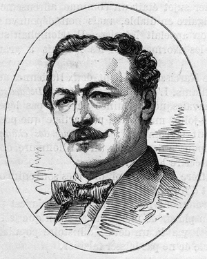 Portrait of Edouard Louis Dubufe (1820-1883), French painter. Engraving in “” Le Monde Illustré”” n°890 of 2 May 1874.