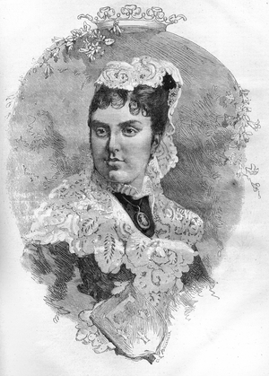 Portrait of Mercedes d'Orleans (Maria de las Mercedes de Orleans) (1860-1878), Queen of Spain. Engraving in “” Le Monde Illustré”” n°1085 of 19 January 1878.