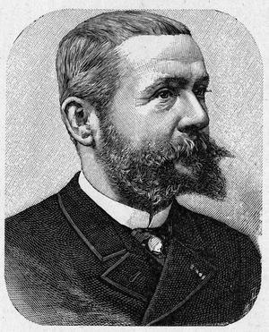 Portrait of Gaston Tissandier (1843 - 1899), French aeronaute - in “” Album de la Science; illustrious scholars; Grandes disouvertes””” 1896.