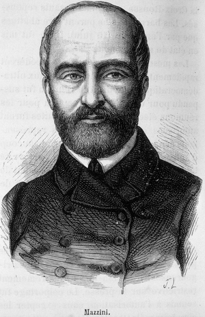Portrait of Giuseppe Mazzini, Italian patriot and revolutonary (1805 or 1808 - 1872)