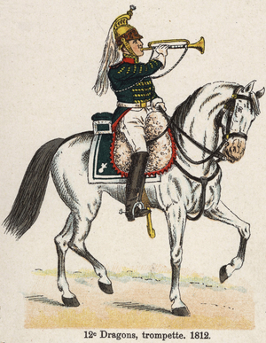 12th Dragons, trumpet, 1812, 1902 (engraving)