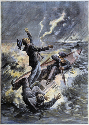 A blasted sailor in the Bay of Naples - in “La Tribuna Illustrata", 1903.