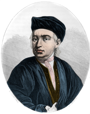 Portrait of Jean Calas, illustration from 'Le Livre Rouge', by Dupray de la Maherie, 1863 (coloured engraving)