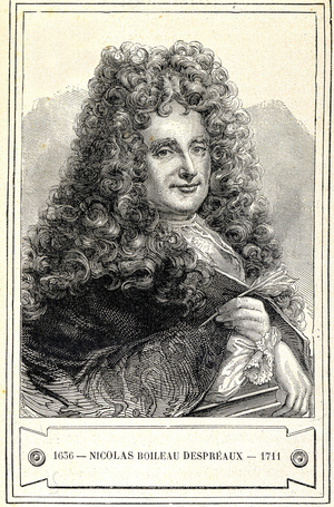 Portrait of Nicolas Boileau Despreaux (Boileau-Despreaux) (1636 - 1711), engraving 19th century