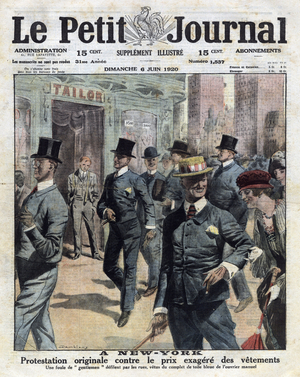 Economic crisis and inflation of fabric prices in the streets of New York 13/06/1920 (print)