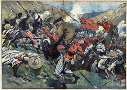 Battle of Atbara, 1898: victory of the Anglo-Egyptian troops against the dervishes commanded by Emir Mahmoud-  "Le Pelerin" April 24, 1898 (engraving)
