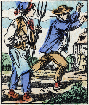 Illustration of the tale "The Devil's Fork" late 19th century (print)