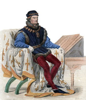 Portrait of Rene of Anjou, also known as King Rene I of Naples (1409-1480).  