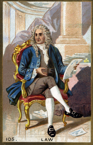 Portrait of John Law (1671-1729). Chromolithography of the late 19th century.