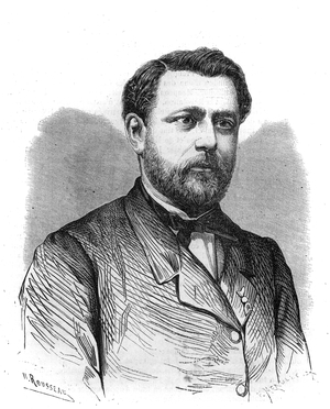 Portrait of Arthur Chervin (1850-1921), founder and director of the Institut des Begues in Paris. Engraving in “” The Illustrious Universe””, 1868. Private collection.