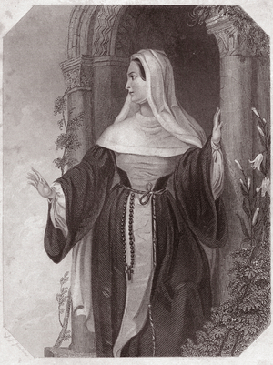 Emilie, wife of Aegeon, abbess of a community of Ephese Emilia Lady Abbess at Ephesus, c.1838 (engraving)