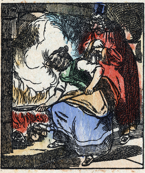 Illustration of the tale "Raminagrobis and the Mice" late 19th century (print)
