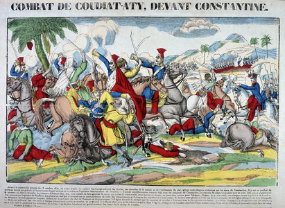 Representation of the battle of Coudiat Aty, in front of Constantine, which led to the capture of Constantine, October 13, 1837, 19th century.