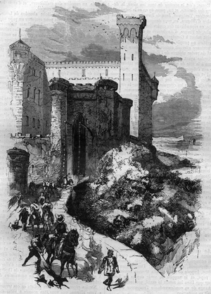 Departing from Louis I called the Pious or the Debonnaire (778-840) for Rome. Engraving in “Histoire des papes-kings-queens-et-empereurs a travers les centuries”” by Maurice Lachatre, 1863.
