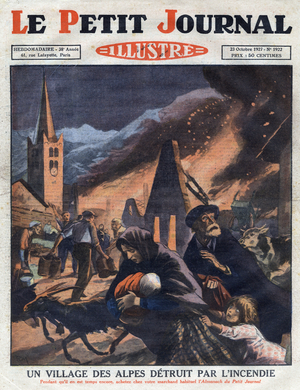 A village in the Hautes Alpes, Puy Saint Andre, was destroyed by fire, 1927 (print)