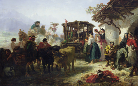 Don Quixote in a Cage (oil on canvas)