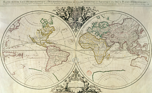Geo-Hydrographic Mappamonde (coloured engraving)