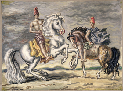 Two Phrygian Horsemen (gouache on paper)