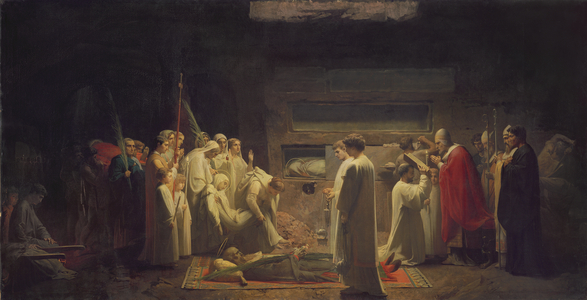 The Martyrs in the Catacombs, 1855 (oil on canvas)