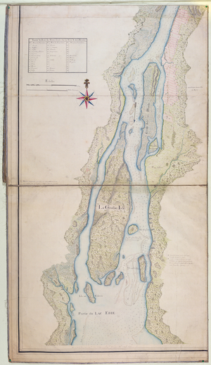 Grosse Isle and part of Lake Erie, 1796 (pen, ink & watercolour on paper)