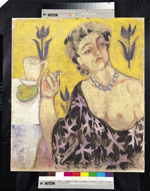 Woman with a Cigarette (oil on canvas)