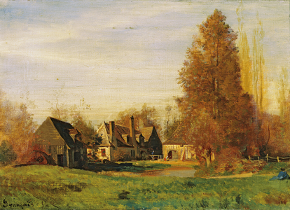 Farmyard (oil on canvas)