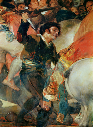 The Second of May, 1808. The Riot against the Mameluke Mercenaries, detail of a man with a dagger, 1814 (oil on canvas)
