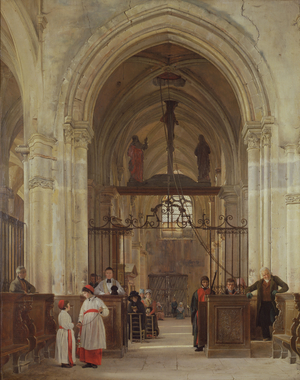 Interior of the Church of St. Prix, Valle de Montmorency, 1828 (oil on canvas)