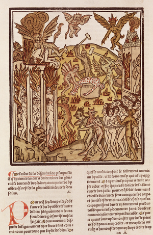 Hell, from 'La Cite de Dieu', 1486-87 (xylograph)