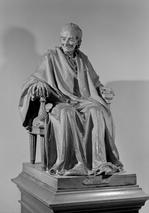 Seated sculpture of Voltaire (1694-1778) (stone)