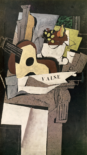 Still Life with a Guitar I, 1920-21 (oil on canvas)