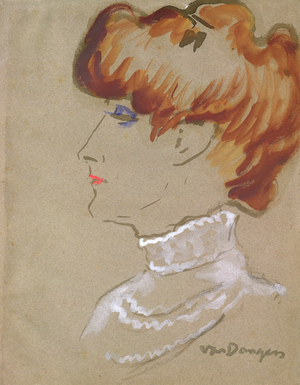 Woman with a White Collar, c.1901 (gouache on paper)
